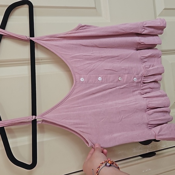🩴 Mauve spaghetti strap peblum crop top - Picture 1 of 2